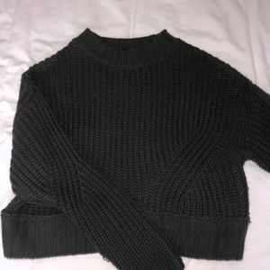 Olive Green Cropped Sweater